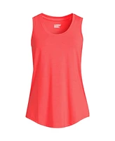 Lands' End Women's Sleeveless Power Performance Scoop Neck Curved Hem Tunic Tank