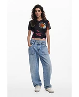 Desigual Women's Printed tulle T-shirt