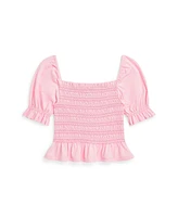 Polo Ralph Lauren Big Girls Smocked Jersey Peplum Top