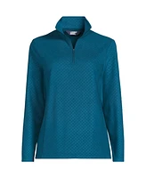 Lands' End Women's Embossed Quarter Zip Fleece Pullover