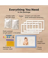 Duo Baby Hand and Footprint Kit, Handprint Newborn Photo Frame, Keepsake for New Mom