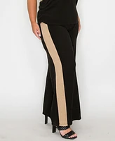 Coin 1804 Plus Textured Rib Side Contrast Pants