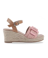 Sam Edelman Little and Big Girls Lucia Buckle Espadrille Wedge Sandals