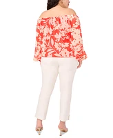 Vince Camuto Plus Off-The-Shoulder Long-Sleeve Blouse