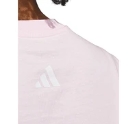 adidas Women's Cotton Multi-Color Logo Crewneck T-Shirt