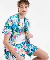 Original Penguin Mens Floral Shirt Shorts Graphic T Shirt