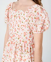 Rare Editions Big Girls Floral Eyelet Scalloped Hem Dress