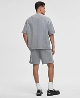 Mode Of One Mens Oversized Fit Textured Sweatshirt Regular Fit 7 Reverse French Terry Shorts Exclusively At Macys