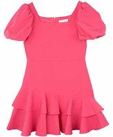 Rare Editions Big Girls Puff Sleeve Scuba Dress