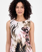Connected Petite Printed Sleeveless Sheath Dress