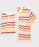 Mode Of One Mens Short Sleeve Relaxed Gradient Sweater Shorts Exclusively At Macys