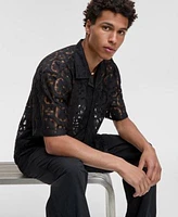 Mode Of One Mens Relaxed Fit Textured Geometric Lace Button Down Camp Shirt Regular Fit Stretch Ripstop Parachute Pants Exclusively At Macys