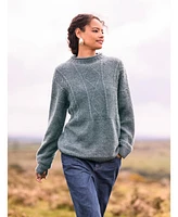 Celtic & Co. Women's Gansey British Wool High Neck Sweater