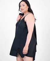 I.n.c. International Concepts Plus Lace-Trim Satin Chemise, Exclusively at Macy's
