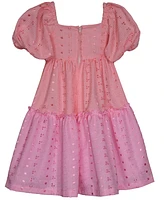 Bonnie Jean Big Girls 2-Piece Tiered Eyelet Dress and Matching Hat Set