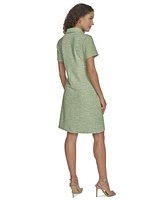 Calvin Klein Women's Tweed Collared Shirtdress