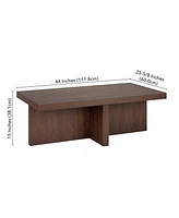 Hudson & Canal 44" Elna Wide Rectangular Coffee Table