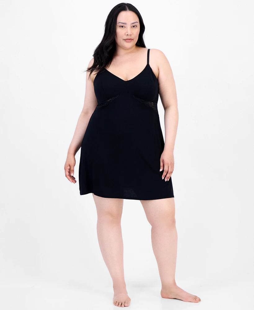 I.n.c. International Concepts Plus Lace-Cutout Chemise, Exclusively at Macy's
