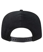 New Era Men's Black New York Knicks Corduroy Gold Leaf Golfer Snapback Hat