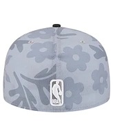 New Era Men's Gray Miami Heat Palm Fronds 2-Tone 59FIFTY Fitted Hat