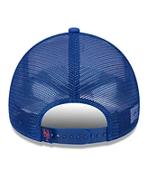 New Era Men's White/Royal New York Mets Stacked A-Frame Trucker 9FORTY Adjustable Hat