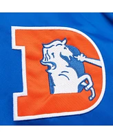 Mitchell & Ness Men's Royal Denver Broncos Double Down Satin Full-Snap Jacket