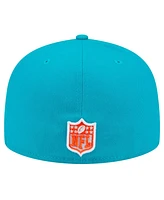 New Era Men's Aqua Miami Dolphins Script Sided 59FIFTY Fitted Hat