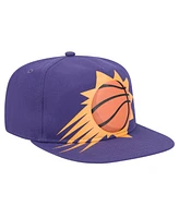 New Era Men's Purple Phoenix Suns Oversized Puff Print Logo Golfer Snapback Hat