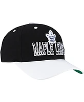 Mitchell & Ness Men's Black/White Toronto Maple Leaf's Backside Script Two-Tone Pro Crown Adjustable Hat