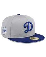New Era Men's Gray/Royal Los Angeles Dodgers 2025 Batting Practice 59FIFTY Fitted Hat