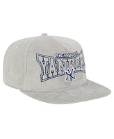 New Era Men's Gray New York Yankees Corduroy Golfer Snapback Hat