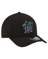 New Era Men's Black Miami Marlins Player Replica 9FORTY Adjustable Hat