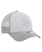 New Era Men's Gray Minnesota Vikings Domain 9FORTY A-Frame Trucker Adjustable Hat