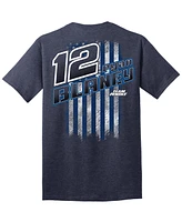 Team Penske Men's Heather Navy Ryan Blaney Flag Tri-Blend T-Shirt