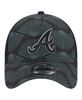 New Era Men's Black Atlanta Braves 9FORTY A-Frame Trucker Adjustable Hat