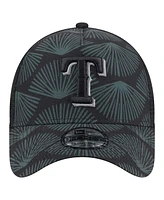 New Era Men's Black Texas Rangers 9FORTY A-Frame Trucker Adjustable Hat