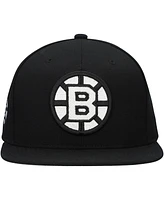 Mitchell & Ness Men's Black Boston Bruins Team Snapback Hat