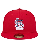 New Era Men's Red St. Louis Cardinals Checkered Undervisor 59FIFTY Fitted Hat