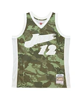 Mitchell & Ness Men's John Stockton Camo Utah Jazz Hardwood Classics 1998/99 Ghost Green Swingman Jersey