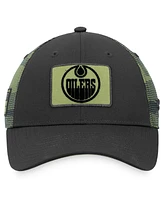 Fanatics Men's Black/Camo Edmonton Oilers Military Appreciation Adjustable Hat