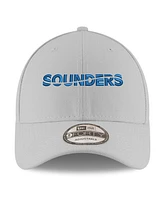 New Era Men's Gray Seattle Sounders Fc Wordmark 9FORTY Adjustable Hat