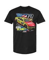 Team Penske Men's Black Ryan Blaney Menards Patriotic Car T-Shirt