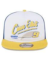 New Era Men's Blue Chase Elliott 9FIFTY A-Frame Retro Script Snapback Hat