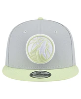 New Era Men's Gray/Yellow Minnesota Timberwolves Color Pack Two-Tone 9FIFTY Snapback Hat