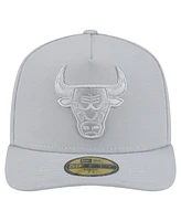 New Era Men's Gray Chicago Bulls Colorpack A-Frame Pinch Front 59FIFTY Fitted Hat