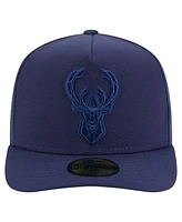 New Era Men's Navy Milwaukee Bucks Colorpack A-Frame Pinch Front 59FIFTY Fitted Hat