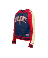 New Era Women's Navy Cleveland Guardians Cooperstown Collection Cropped Raglan Pullover Hoodie