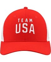 Nike Big Boys and Girls Red/White Team Usa Rise Performance Trucker Adjustable Hat