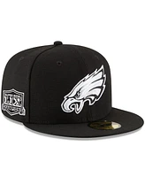 New Era Men's Black Philadelphia Eagles Super Bowl Lix Champions Side Patch 59FIFTY Fitted Hat