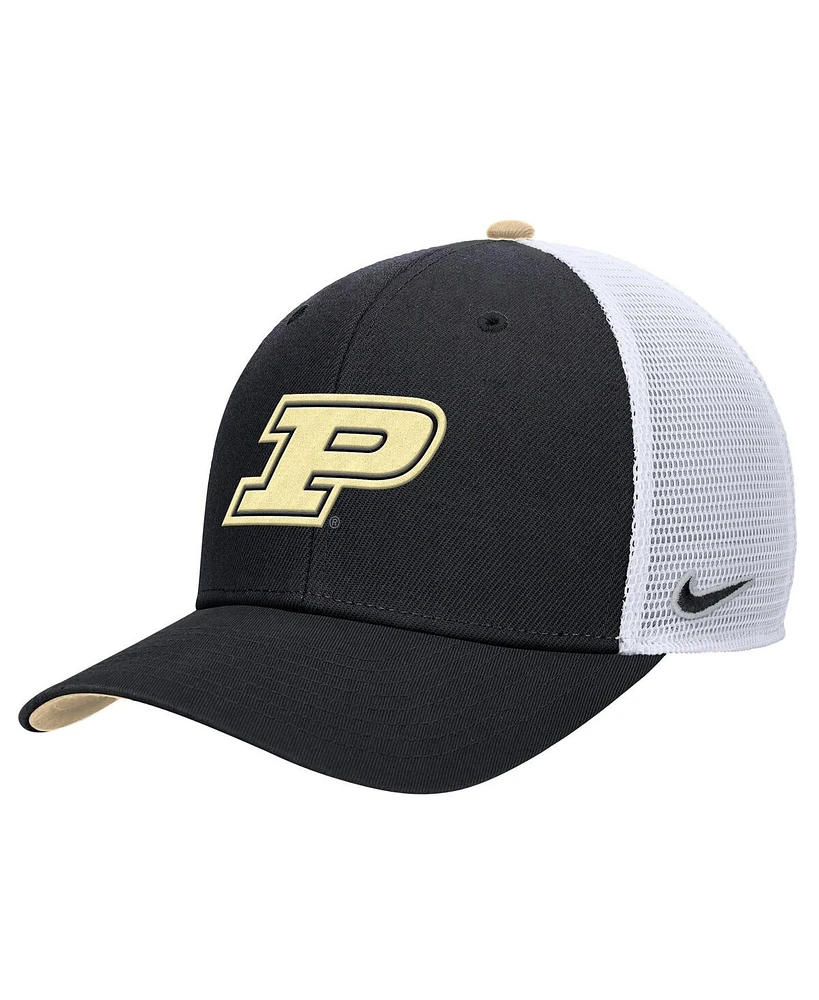 Nike Men's Black Purdue Boilermakers Rise Adjustable Trucker Hat